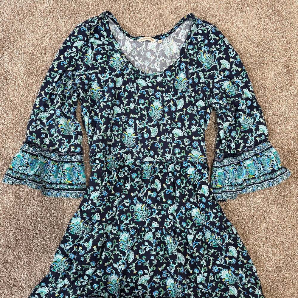 Soft Surroundings Boho Floral Maxi Dress Bell Sleeve Cottagecore Romantic XL - Picture 8 of 9